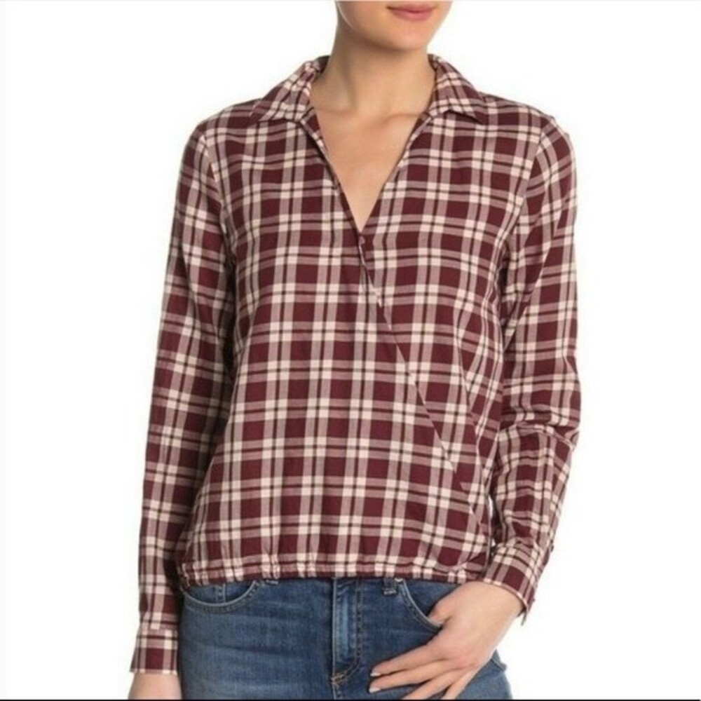 Madewell shirt womens Arion wrap Plaid Shirt size small